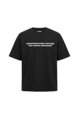 Black oversized t-shirt "Somewhere between"