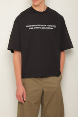 Black oversized t-shirt "Somewhere between"