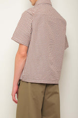 Short sleeve checkered print shirt
