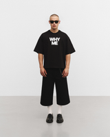 T-shirt oversize noir "Why me"