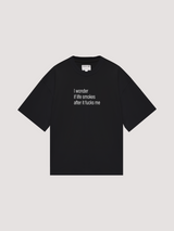 Black oversized t-shirt "Life & Cigarettes"