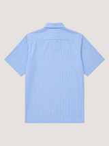 Short sleeve stripe-print blue shirt