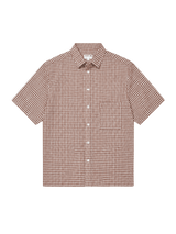 Short sleeve checkered print shirt