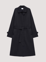 Button-Up Black Trench Coat