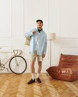 Long sleeve blue linen shirt