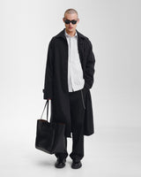 Button-Up Black Trench Coat