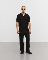 Black knitted polo