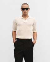 Milk knitted polo