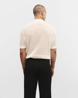 Milk knitted polo
