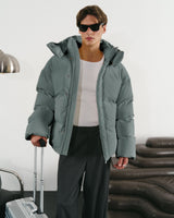 Dusty blue puffer jacket