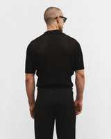 Black knitted polo