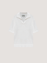 Milk knitted polo