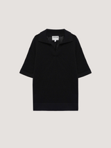 Black knitted polo