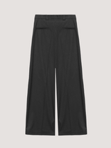 Stripe-print grey wide leg trousers