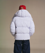 Stripe-print puffer jacket