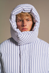 Stripe-print puffer jacket
