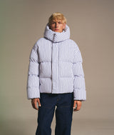 Stripe-print puffer jacket