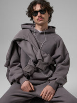 Sweat à capuche gris