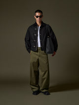Black jacket with metal closures
