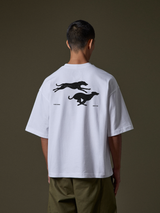 White oversized t-shirt "Slow down"