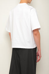 White oversized t-shirt "Born to vibe, Forced to work"