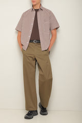 Short sleeve checkered print shirt