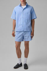 Short sleeve stripe-print shirt