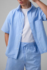 Short sleeve stripe-print shirt