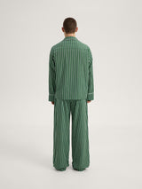 Green-striped pajama pants