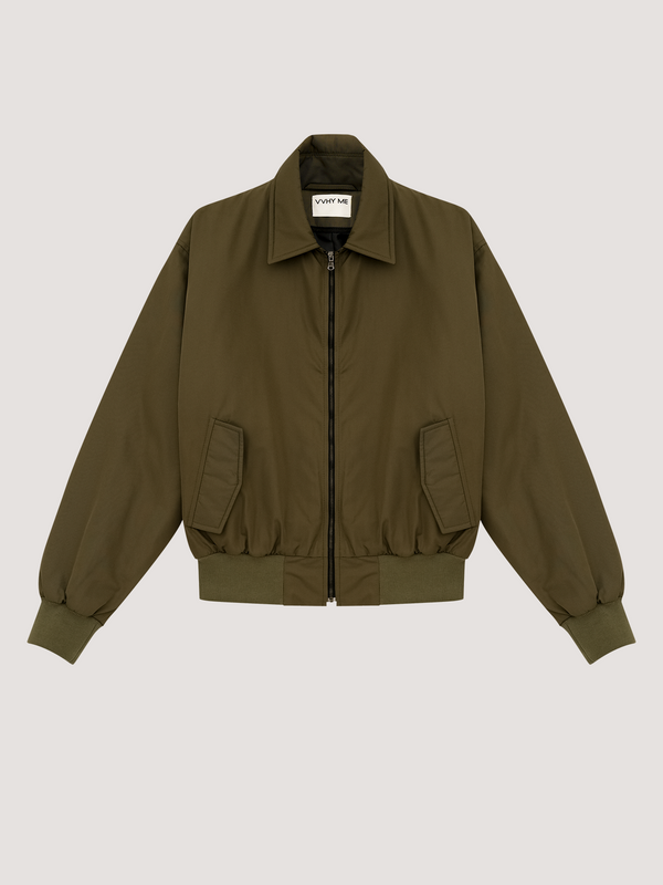 Olive bomber jacket