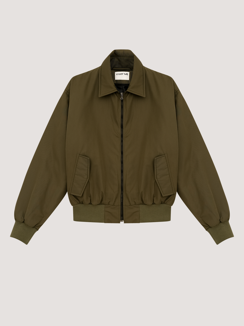 Olive bomber jacket