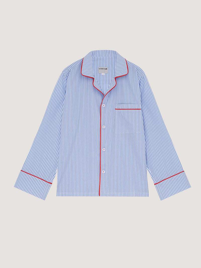 Піжамна сорочка в блакитну смужку 