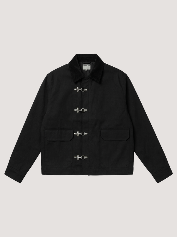 Black Work jacket with metal closures – whyme.brand