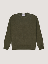 Le pull en laine olive