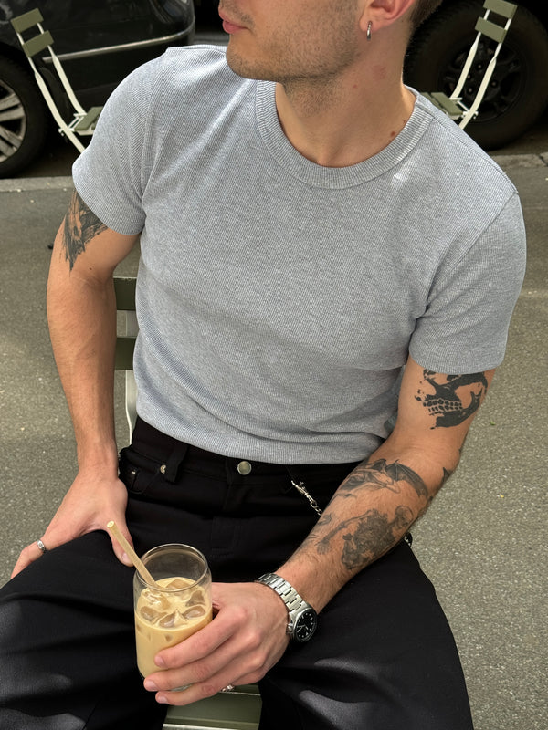 Grey marl slim t-shirt