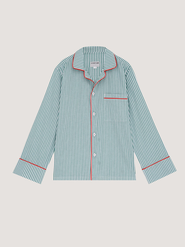 Піжамна сорочка в зелену смужку 