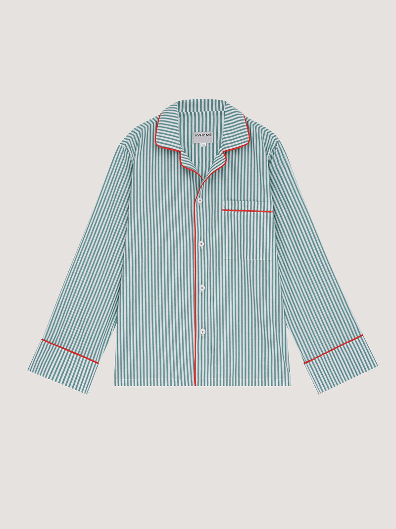 Піжамна сорочка в зелену смужку 