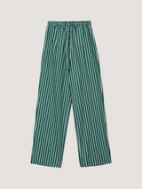 Green-striped pajama pants