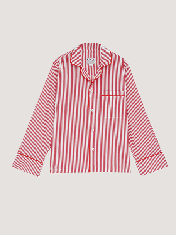 Піжамна сорочка в червону смужку 