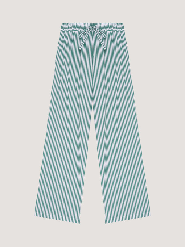 Піжамні штани в зелену смужку