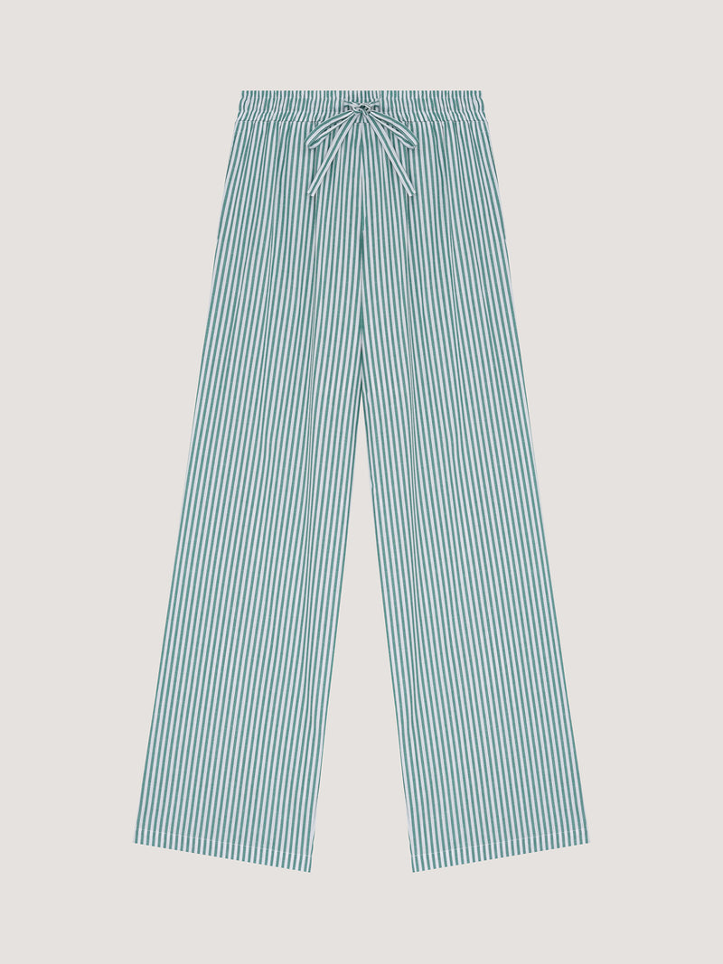 Піжамні штани в зелену смужку