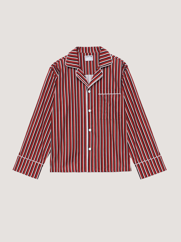 Red-striped pajama shirt