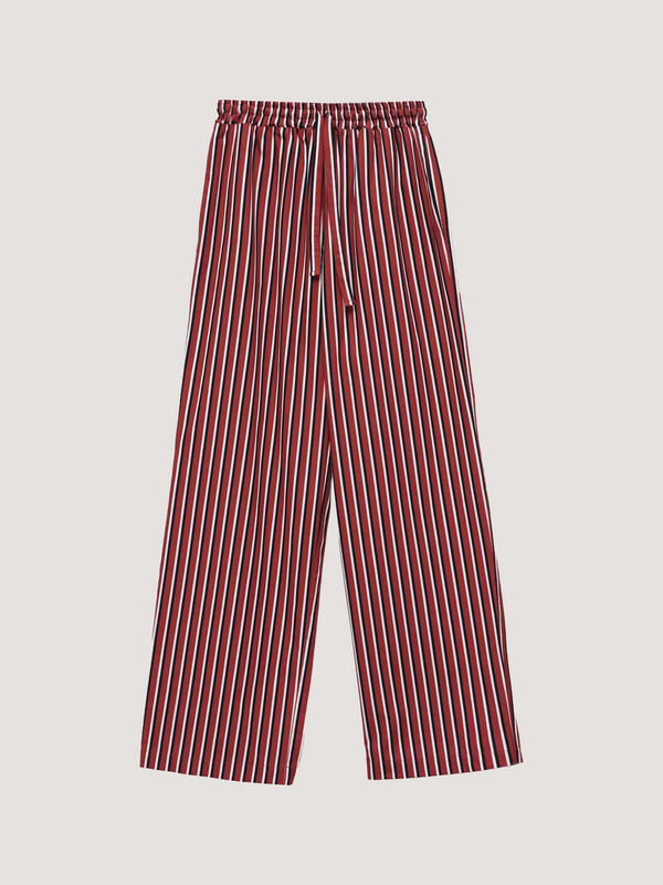 Red-striped pajama pants