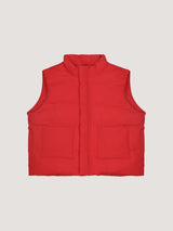 Red puffer vest