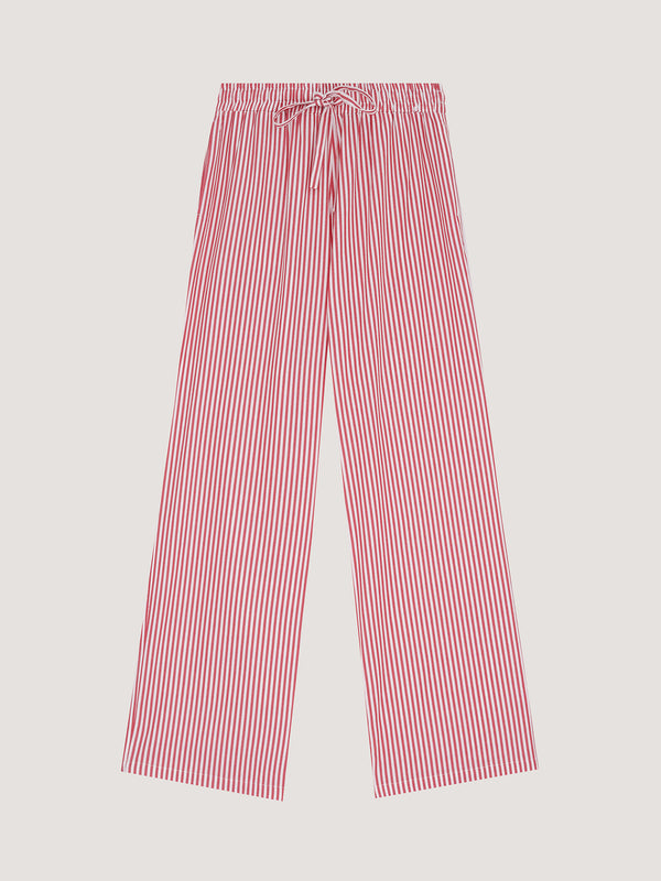 Піжамні штани в червону смужку