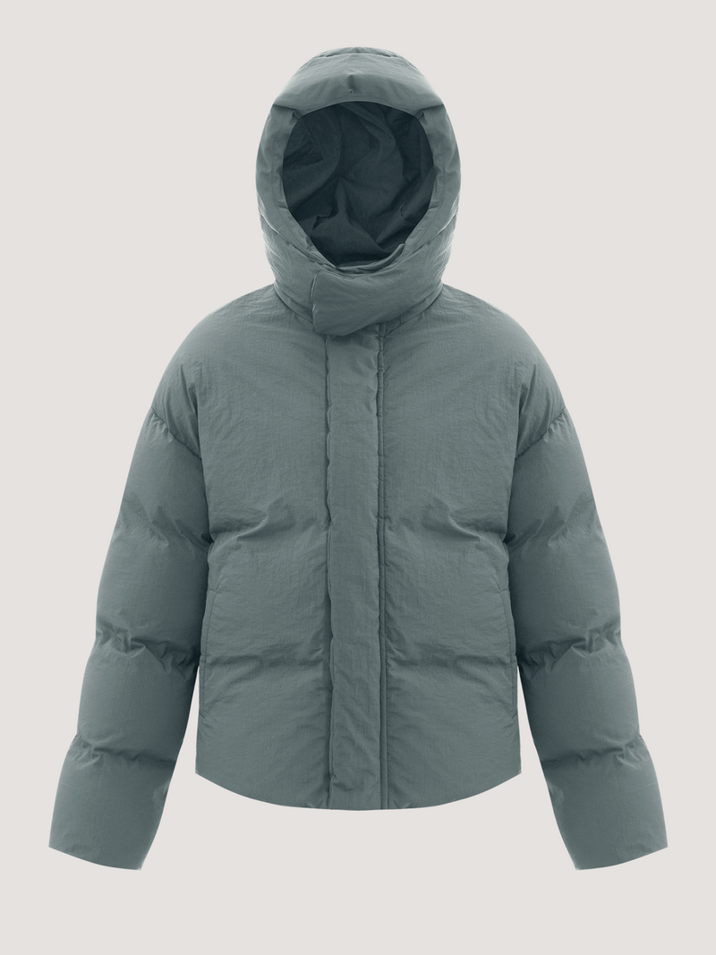 Dusty blue puffer jacket