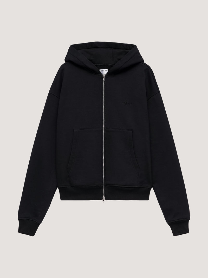 Black Zipped Hoodie