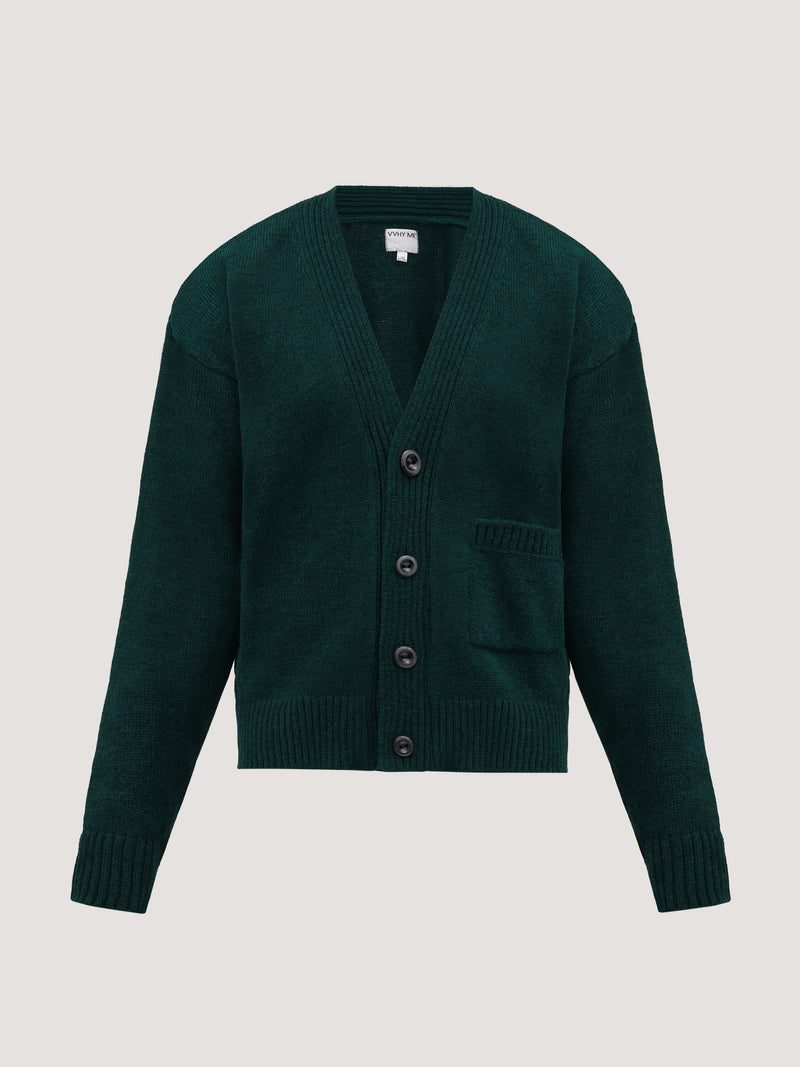 Green woolen cardigan