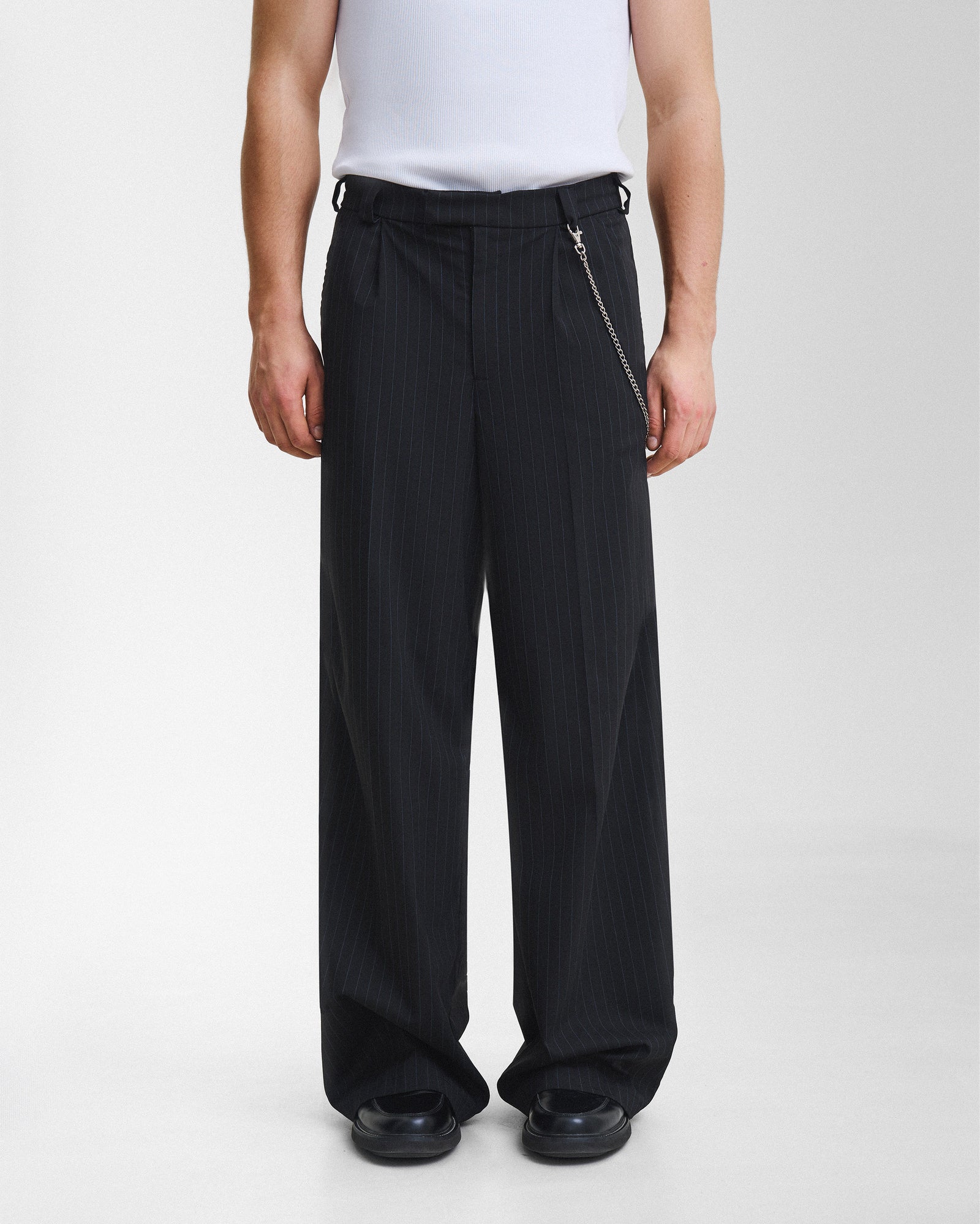 Stripe-print wide leg trousers – whyme.brand