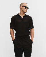 Black knitted polo